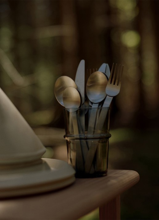 ferm LIVING Stelo bestekset 4-delig - detail 3 zilver
