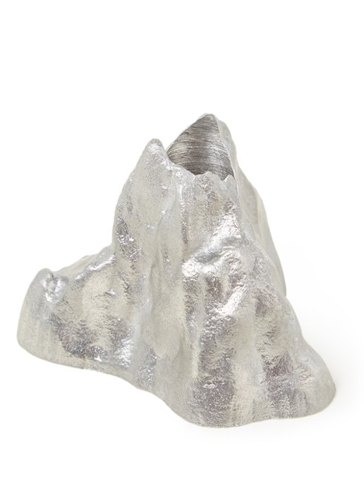 ferm LIVING Stone L kandelaar 7 cm - voorkant zilver