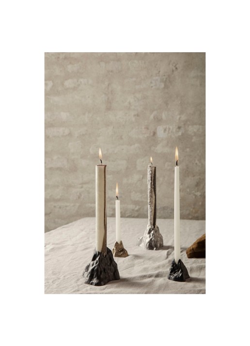 ferm LIVING Stone L kandelaar 7 cm - voorkant 2 zilver
