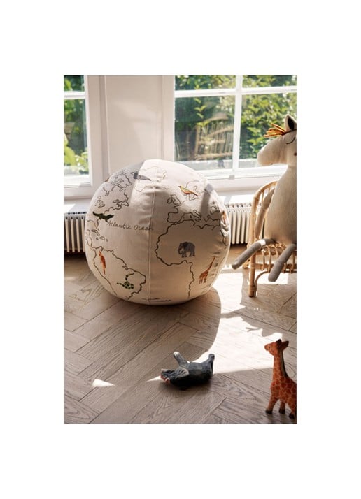 ferm LIVING The World poef 50 x 50 cm - voorkant 3 donkerbeige