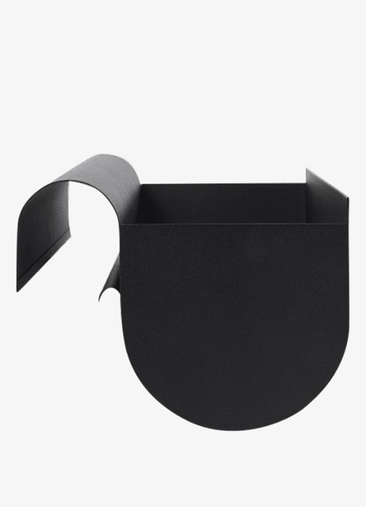 ferm LIVING Uma Medium balkonbak 24,6 x 45 cm - voorkant 2 zwart