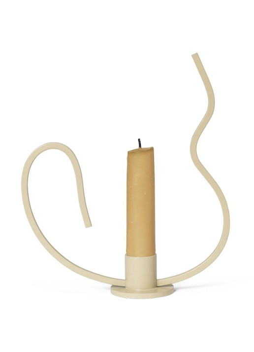 ferm LIVING Valse kandelaar 18,4 cm - achterkant 3 beige