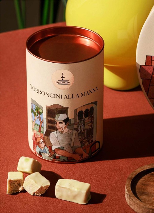 Fiasconaro Nougat met manna 120 gram - voorkant 3 beige