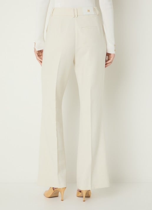 Fifth House High waist flared fit pantalon met steekzakken - achterkant 2 creme