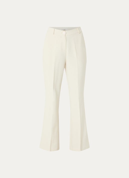 Fifth House High waist flared fit pantalon met steekzakken - voorkant 3 creme