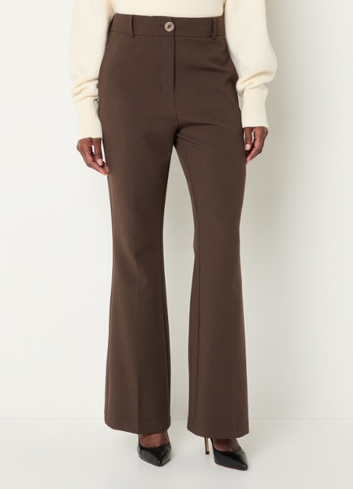 Fifth House High waist flared fit pantalon met steekzakken - detail 3 lichtgrijs