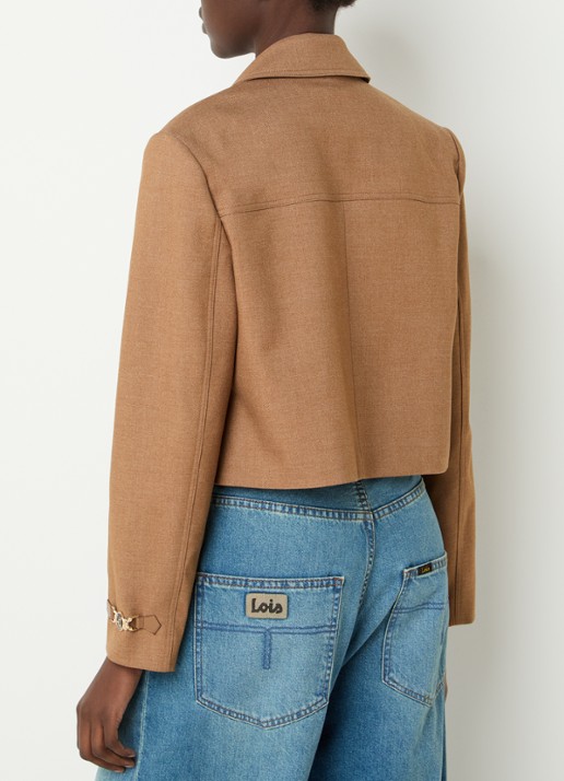 Fifth House Ladaa cropped blazer  - achterkant 4 camel
