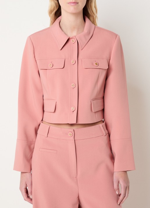 Fifth House Mabelle cropped jack met klepzakken - detail 3 roze