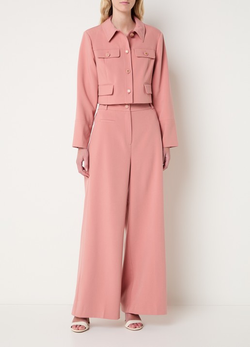 Fifth House Mabelle cropped jack met klepzakken - voorkant 2 roze