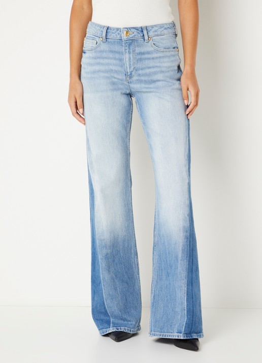 Fifth House Maddie high waist straight leg jeans met lichte wassing - detail 3 indigo