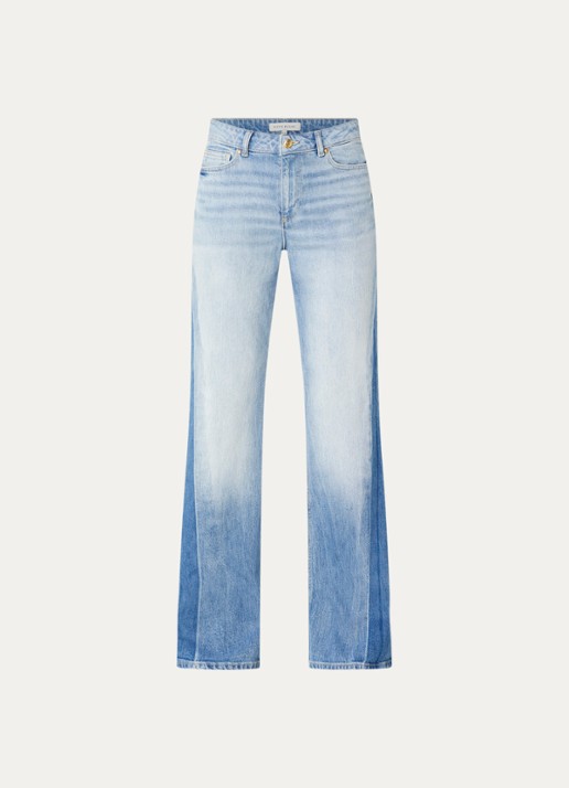 Fifth House Maddie high waist straight leg jeans met lichte wassing - voorkant indigo