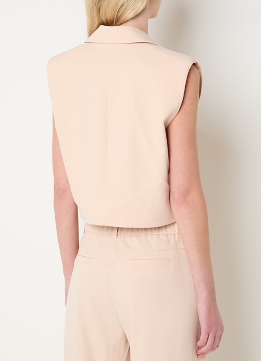 Fifth House Manon gilet met schoudervulling - achterkant 2 beige
