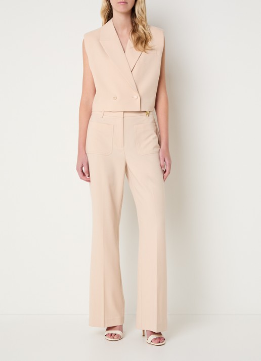 Fifth House Manon gilet met schoudervulling - voorkant 4 beige