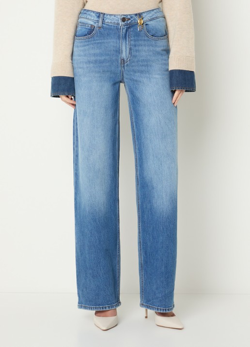 Fifth House Mary Jane high waist straight leg jeans met lichte wassing