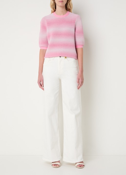 Fifth House Marylou grofgebreide top met lurex - voorkant 2 roze