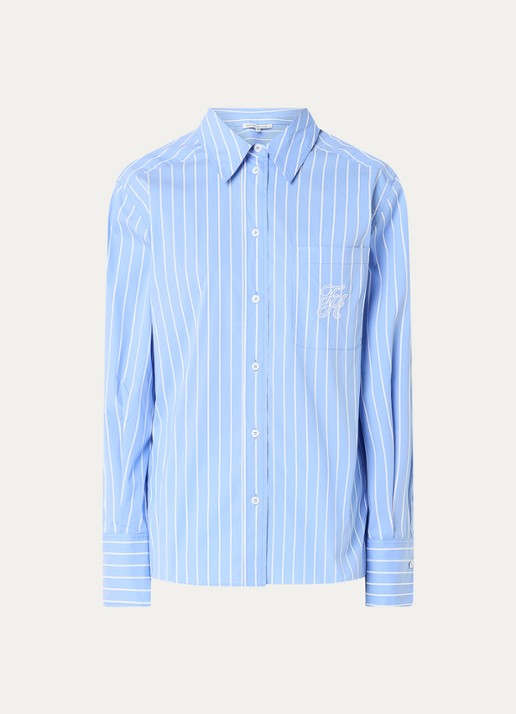 Fifth House Mirre blouse met sreepprint - voorkant lavendel