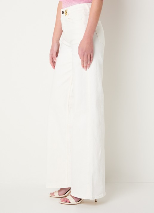 Fifth House Myles high waist wide leg jeans met gekleurde wassing - detail 3 gebroken wit