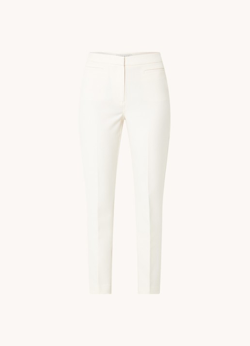Fifth House Nato high waist slim fit cropped pantalon met steekzakken - voorkant gebroken wit