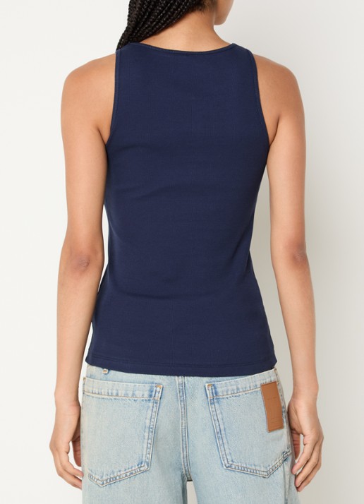 Fifth House Odega tanktop met logoborduring - achterkant 3 donkerblauw