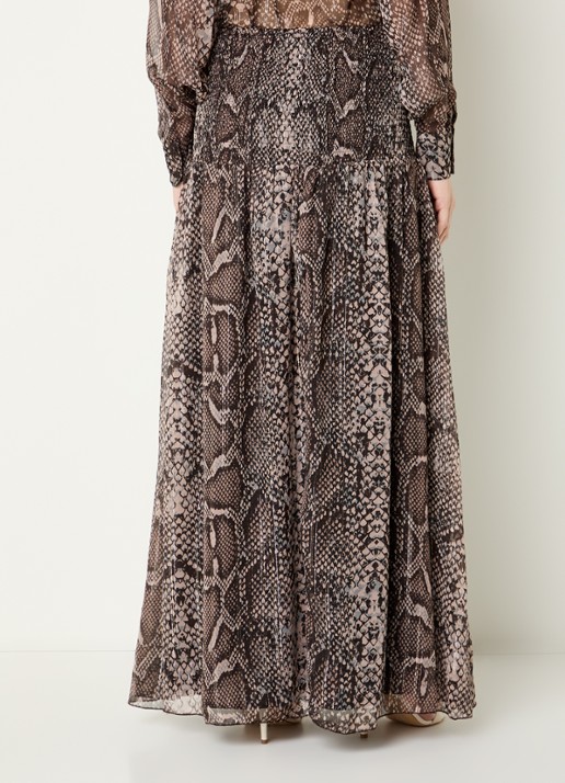 Fifth House Olicia maxi rok met print - achterkant 3 bruin
