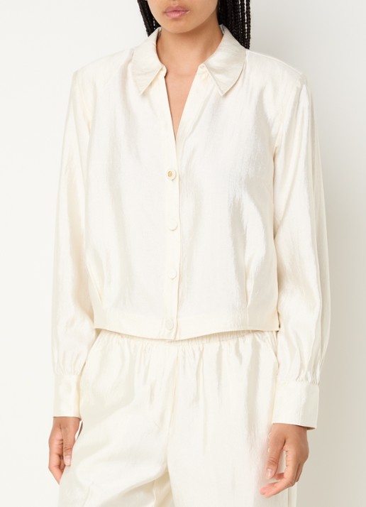 Fifth House Orlando blouse met structuur - detail 4 wit