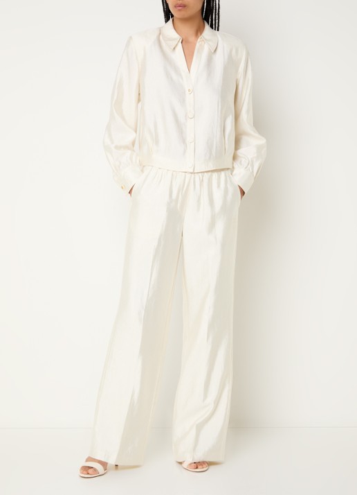 Fifth House Orlando blouse met structuur - voorkant 2 wit