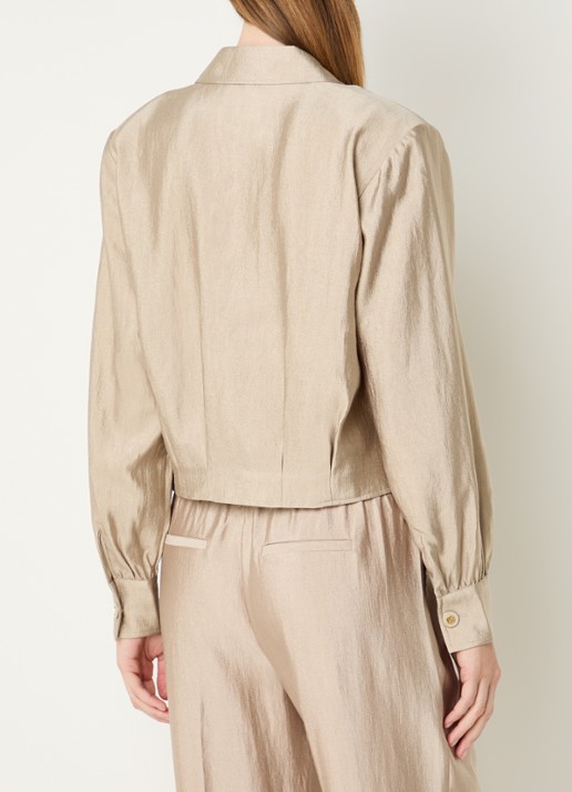 Fifth House Orlando blouse met structuur - achterkant 4 beige