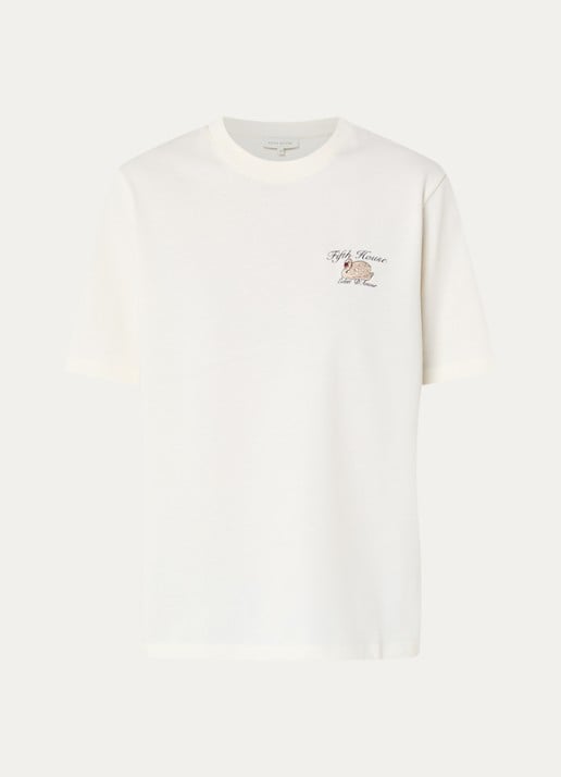 Fifth House Orson T-shirt met logo - voorkant 2 gebroken wit