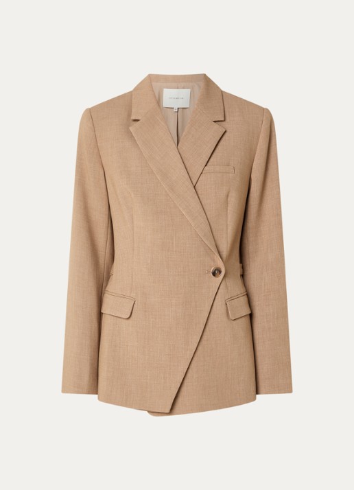 Fifth House Paloma asymmetrische blazer met klepzakken - voorkant 3 camel