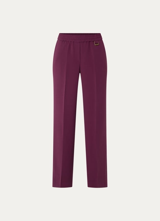 Fifth House Paloma high waist straight fit pantalon met steekzakken - voorkant 3 bordeauxrood