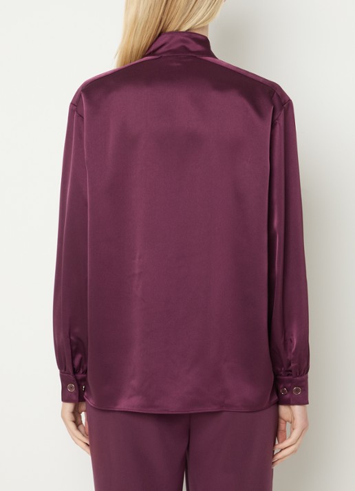 Fifth House Pamplona blouse van satijn - achterkant 4 paars