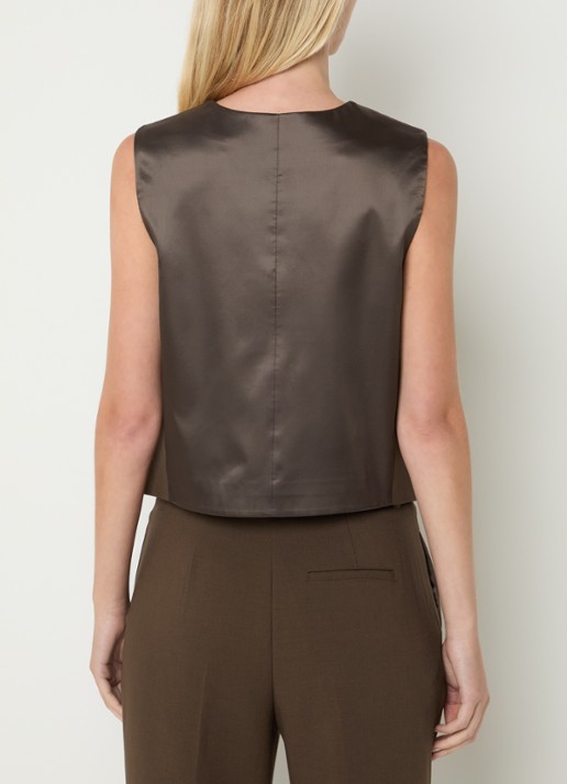 Fifth House Paradice gilet met paspelzakken - achterkant bruin
