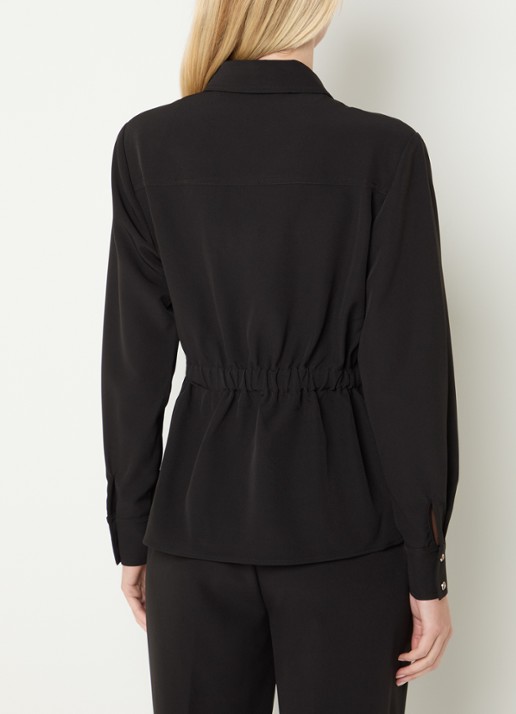 Fifth House Peggi blouse met borstzak - achterkant 2 zwart