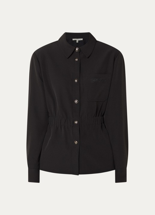 Fifth House Peggi blouse met borstzak - voorkant 3 zwart