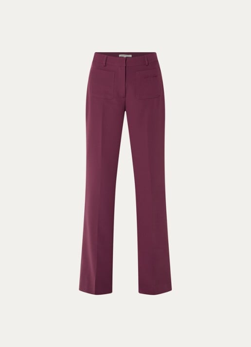 Fifth House Peggi high waist wide fit pantalon met opgestikte zakken - voorkant paars