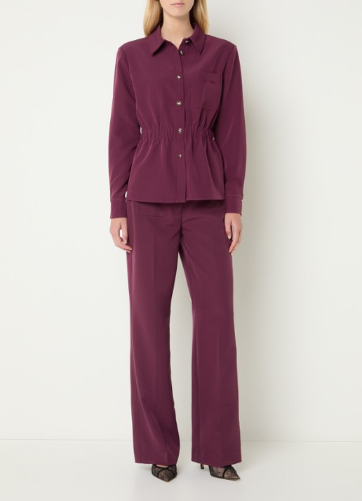 Fifth House Peggi high waist wide fit pantalon met opgestikte zakken - voorkant 2 paars