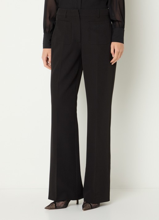 Fifth House Peggi high waist wide fit pantalon met opgestikte zakken - detail 4 zwart