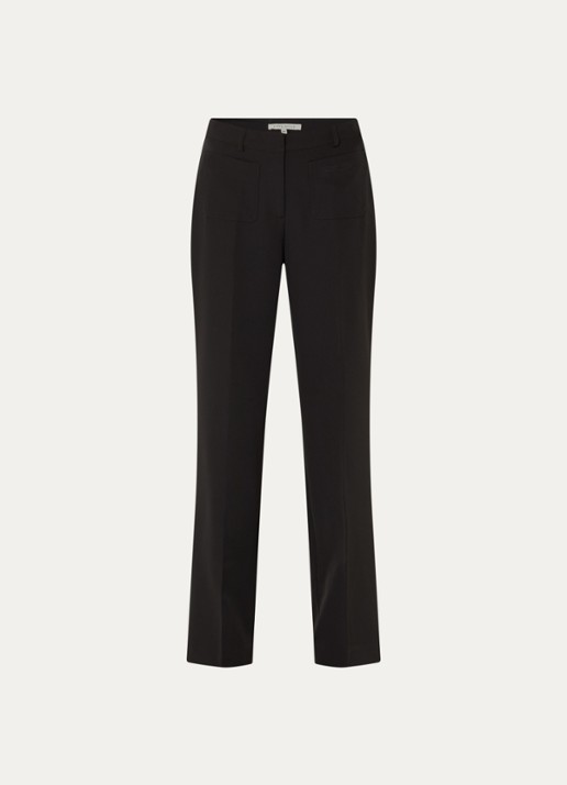 Fifth House Peggi high waist wide fit pantalon met opgestikte zakken - voorkant zwart
