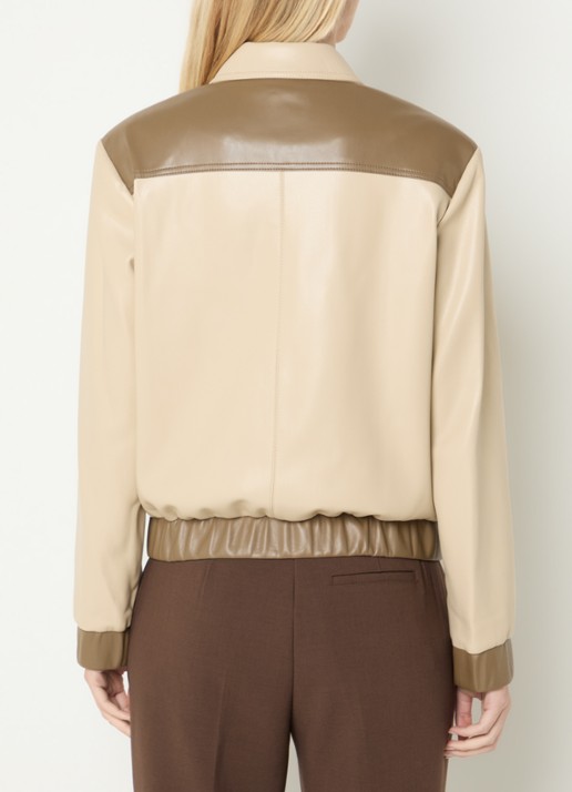 Fifth House Penelora cropped jack van imitatieleer - achterkant beige