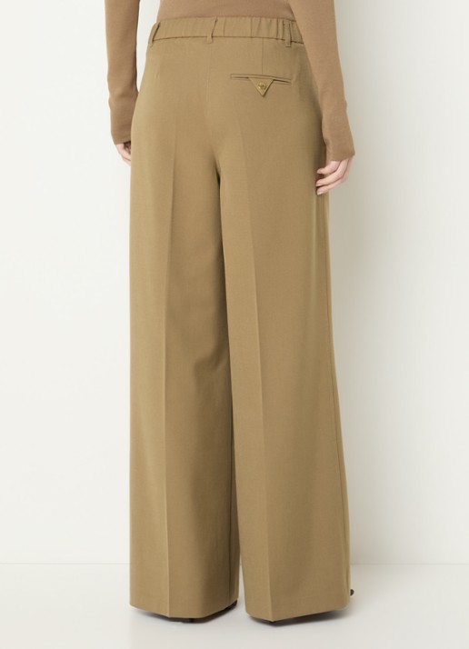 Fifth House Perri high waist wide fit pantalon met steekzakken - achterkant lichtbruin