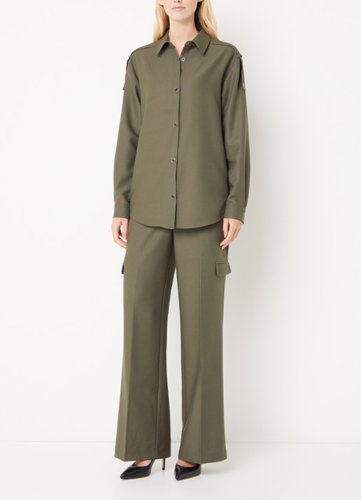 Fifth House Phelia blouse met kraag - voorkant 4 groen