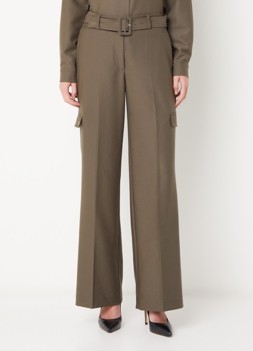 Fifth House Phelia high waist wide fit pantalon met steekzakken