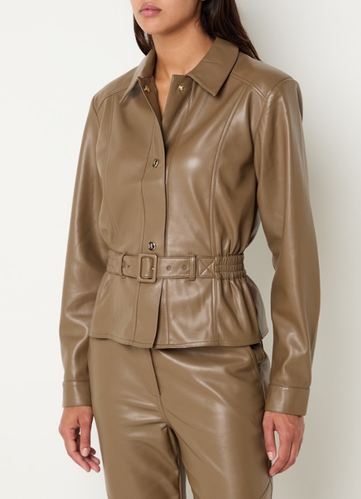 Fifth House Picar blouse van imitatieleer met ceintuur