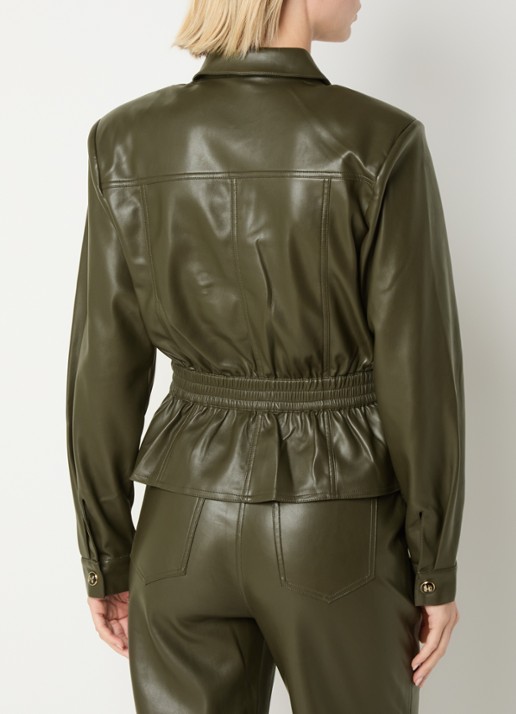 Fifth House Picar blouse van imitatieleer met ceintuur - achterkant 3 donkergroen