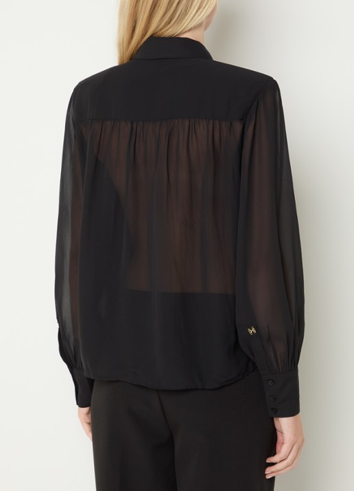 Fifth House Poppy blouse met sjaalkraag - achterkant 3 zwart
