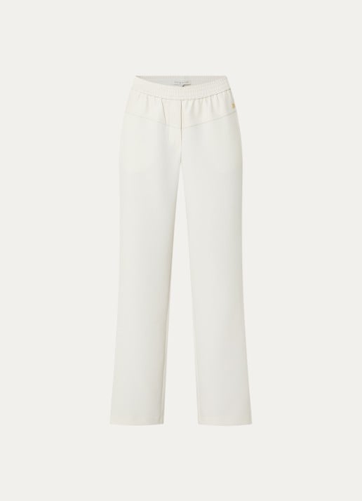 Fifth House Prue high waist wide fit pantalon met steekzakken - voorkant gebroken wit