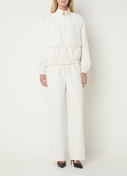 Fifth House Prue high waist wide fit pantalon met steekzakken - voorkant 2 gebroken wit