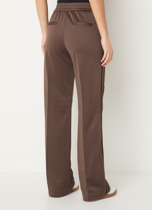 Fifth House Pucy high waist straight fit trackpants met steekzakken - achterkant 2 chocoladebruin