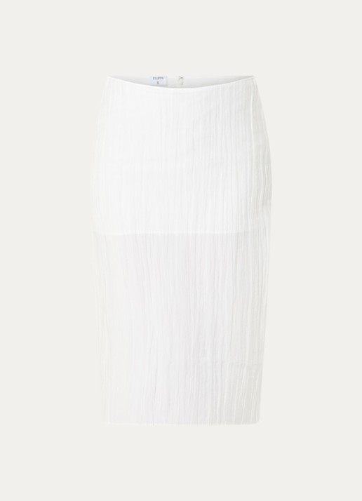 Filippa K Midi rok met structuur - voorkant gebroken wit