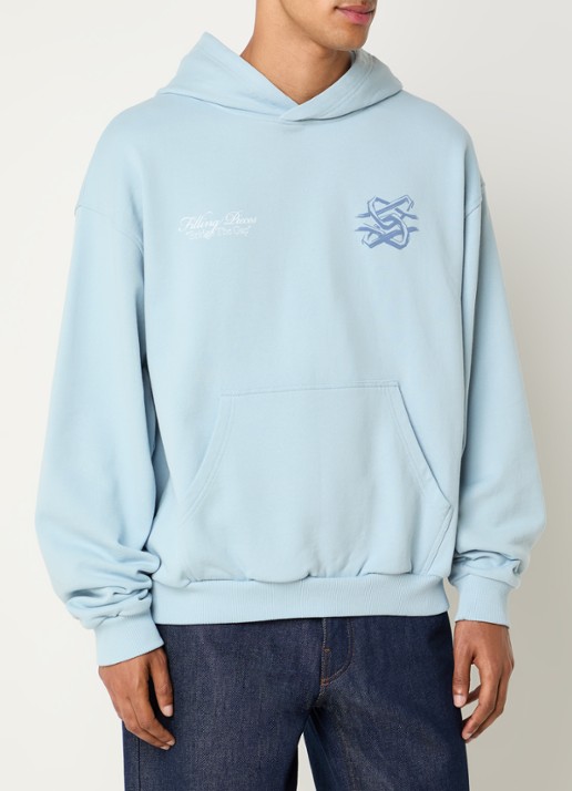 Filling Pieces Bridge the Gap hoodie met logo- en backprint - achterkant 3 lichtblauw